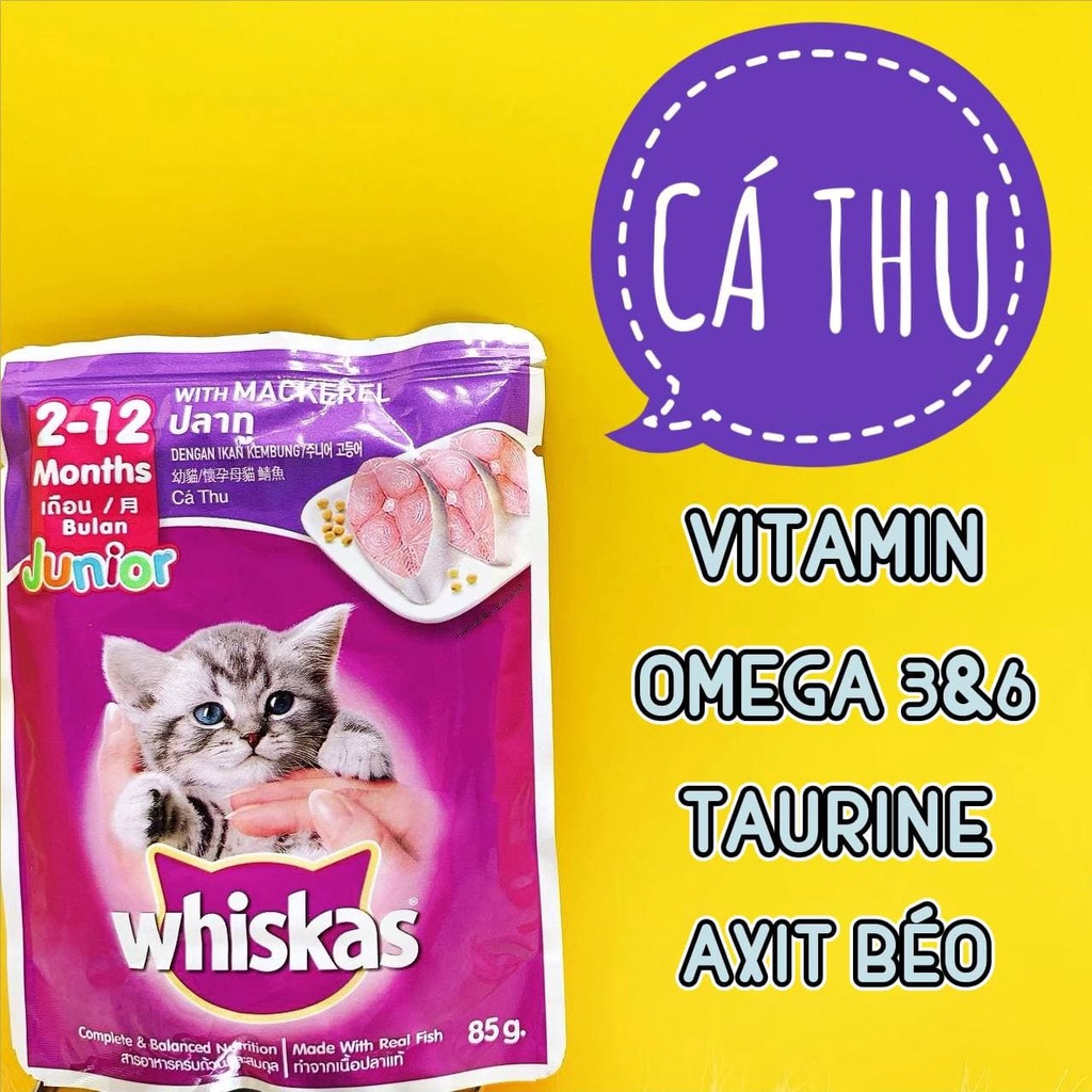 Pate Mèo Whiskas 80g, Pate Mèo Con bổ sung dinh dưỡng dành cho mèo - Hero Petshop