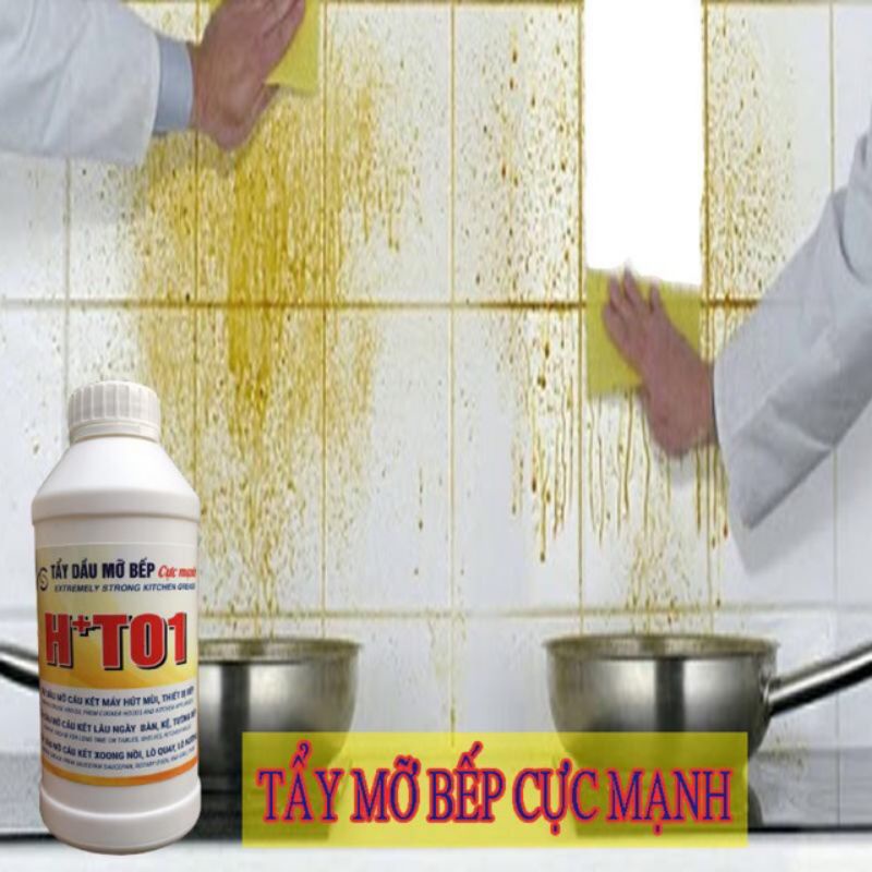 Tẩy dầu mỡ bếp cực mạnh ht01, hút mùi, bếp ăn công nghiệp, lò quay,lò nướng -500ml tặng ngay pad chà