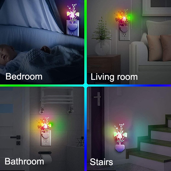 Đèn Ngủ Bóng LED Hình Cây Nấm Và Lá Sen Trang Trí Phòng Ngủ/Phòng Khách/Phòng Tắm/Cầu Thang