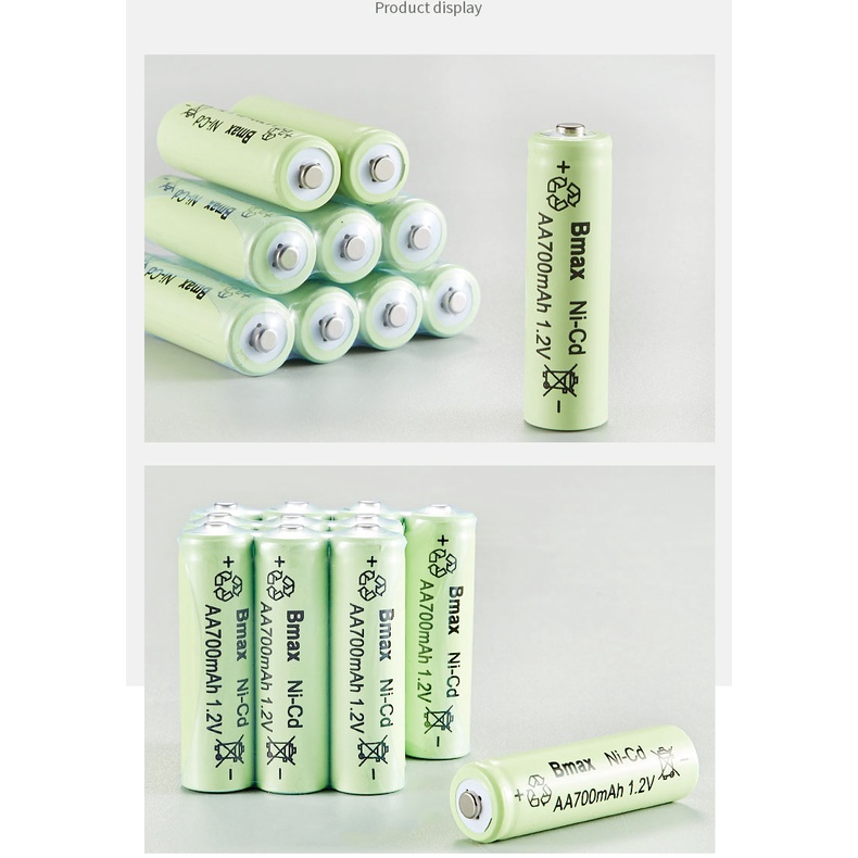 Pin tiểu AA sạc lại Ni-Cd 700mAh dành cho đồ chơi, đồng hồ, phụ kiện