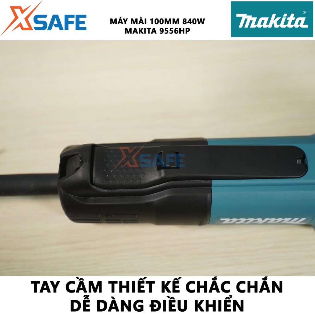 Máy mài góc Makita 9556HP Máy mài cầm tay công tắc bóp, công suất 840W, tốc độ không tải 11000 rpm, dây dẫn điện 2m