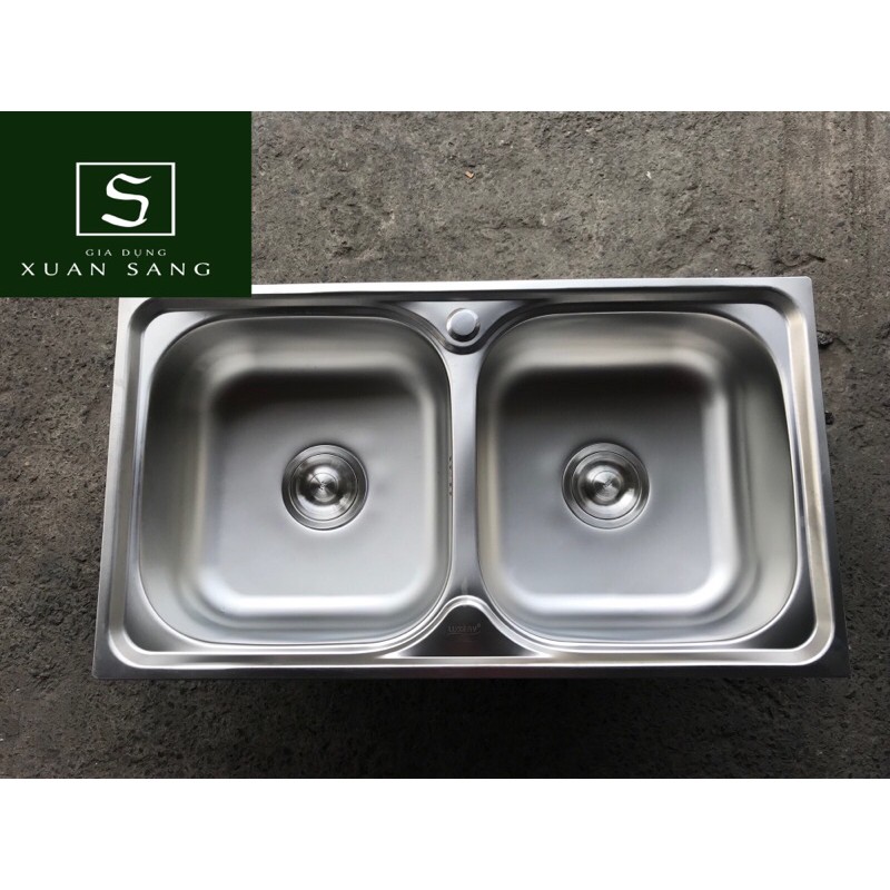 Chậu rửa chén inox 2 hộc cao cấp không rỉ, 2 hộc đều (giá sỉ)