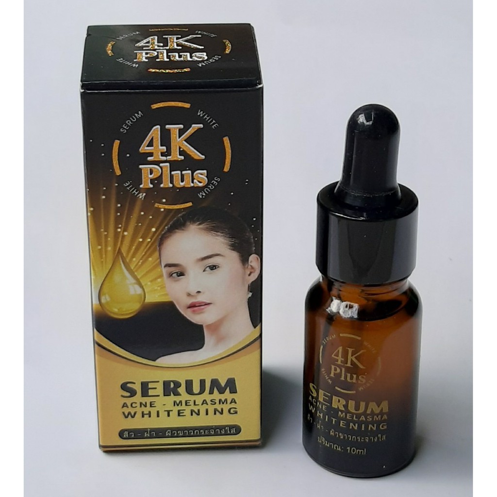 Serum ngừa mụn mủ viêm đỏ vết thâm nám sẹo thâm rỗ tàn nhang dưỡng trắng da 4K Plus 10ml
