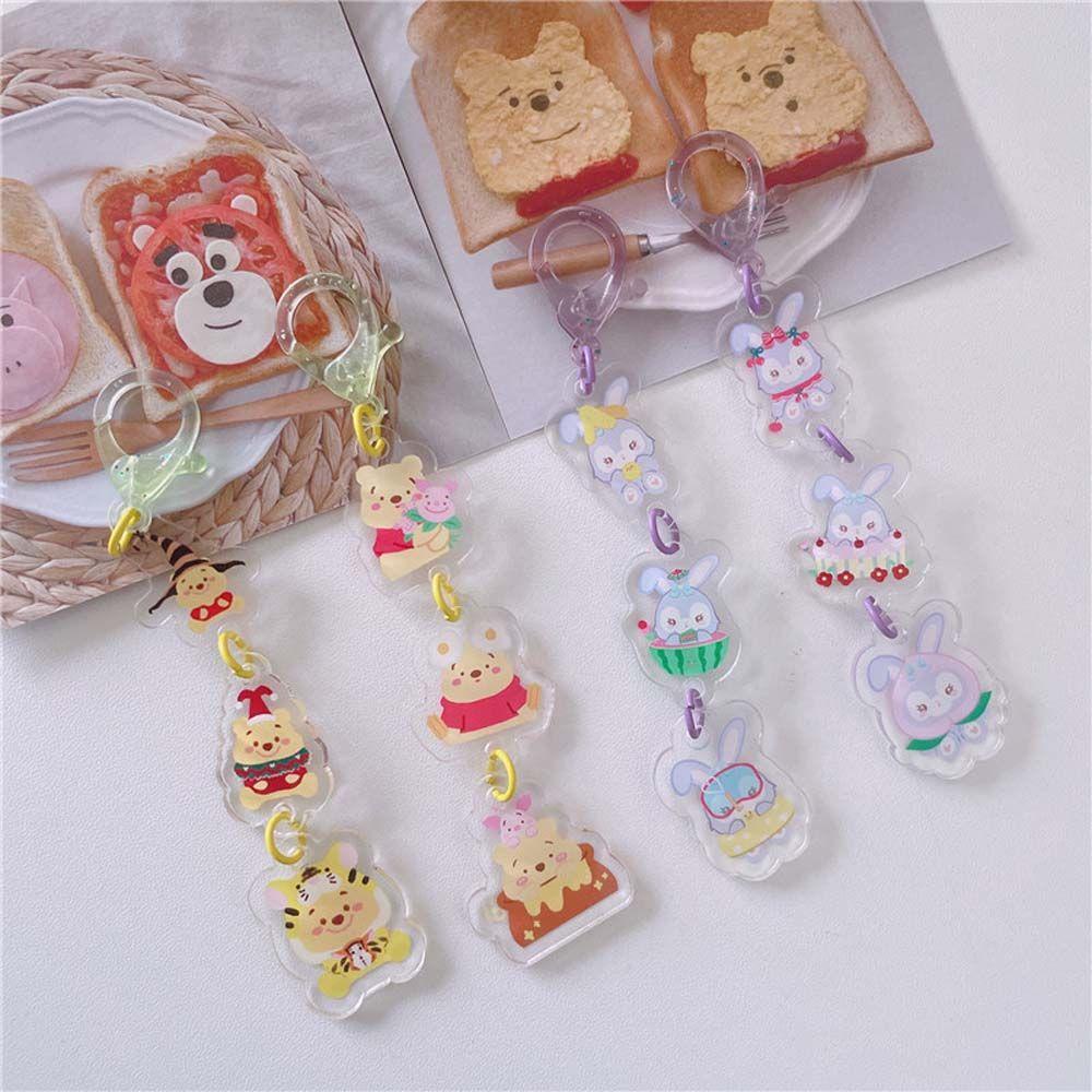 LANFY Móc Khóa Nhựa Acrylic Hình Gấu Dâu Tây StellaLou Dễ Thương