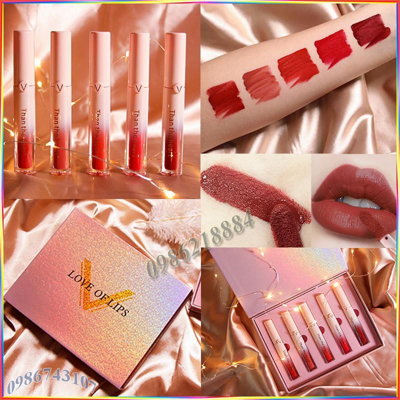 Bộ son kem VDE Love Of Lip hộp quà tặng 5 lọ ADE1