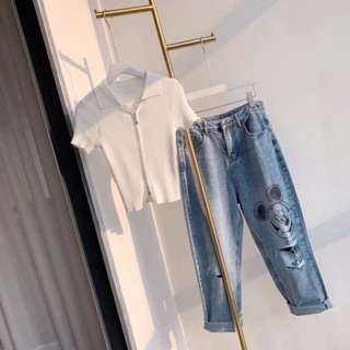Quần Jeans baggy Mickey