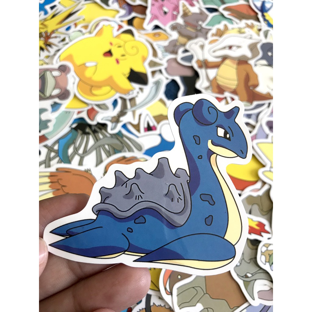 Miếng dán Sticker anime Pokemon trọn bộ 150 hình - In rõ ràng sắc nét khó tróc