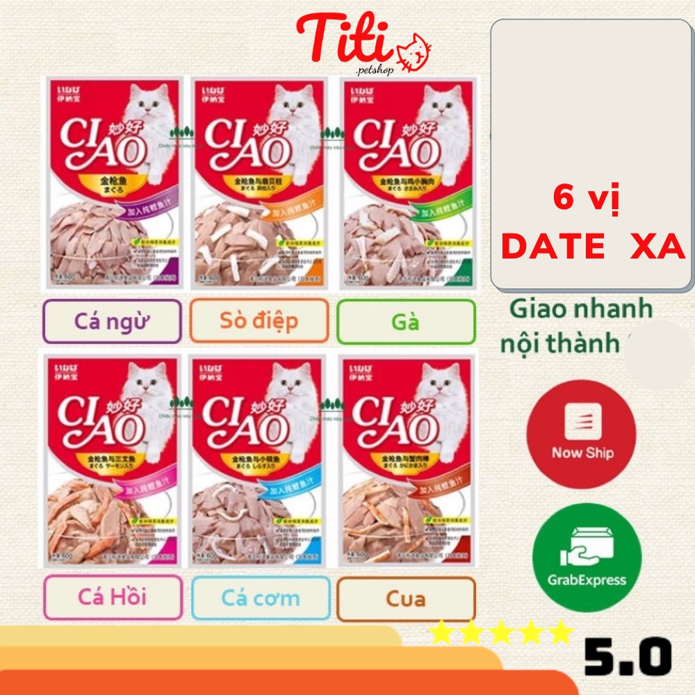 Thức Ăn Ciao Thức Ăn Ướt Cho Mèo Pate Cho Mèo CIAO Gói Nhuyễn 60gr thumbnail