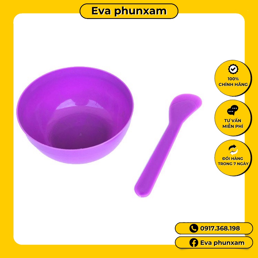 Combo bát+ thìa nhựa đựng mặt nạ dùng trong spa thẫm mỹ viện y tế