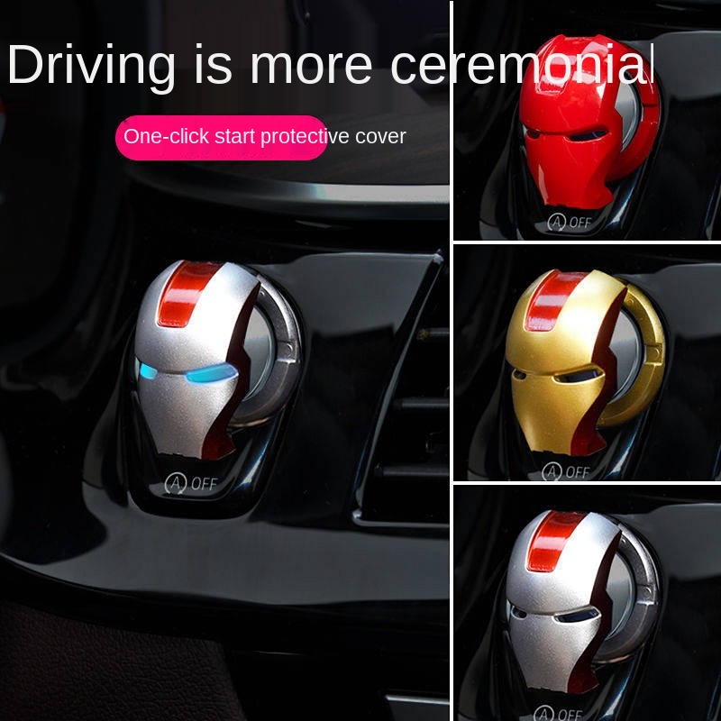 Ốp dán trang trí nút khởi động xe hơi One-Click thời trang