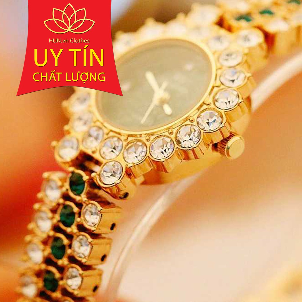 Đồng hồ nữ Bee Sister Korea viền đá xoay + tặng lắc tay cao cấp và pin cao cấp | BigBuy360 - bigbuy360.vn