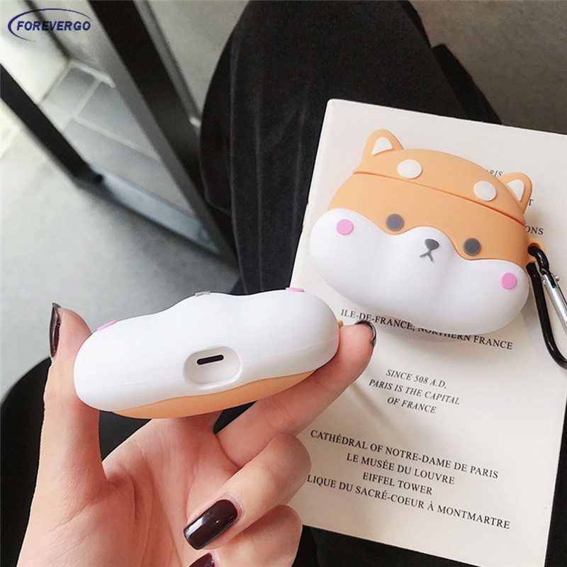 Vỏ Silicone Bảo Vệ Hộp Sạc Tai Nghe Airpods Hình Chú Chó Corgi Đáng Yêu