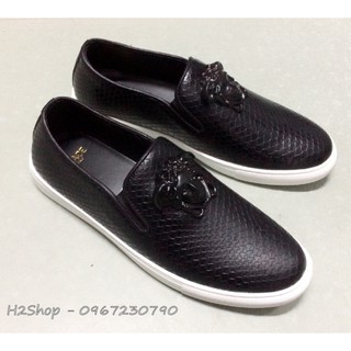 Giày Lười Versace SLIP ON Đính Đá và da trơn Mới MT083
