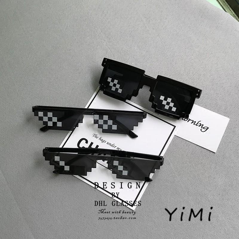 Kính mát gọng vuông không viền phong cách Thug Life vui nhộn thời trang hip hop cho nam và nữ