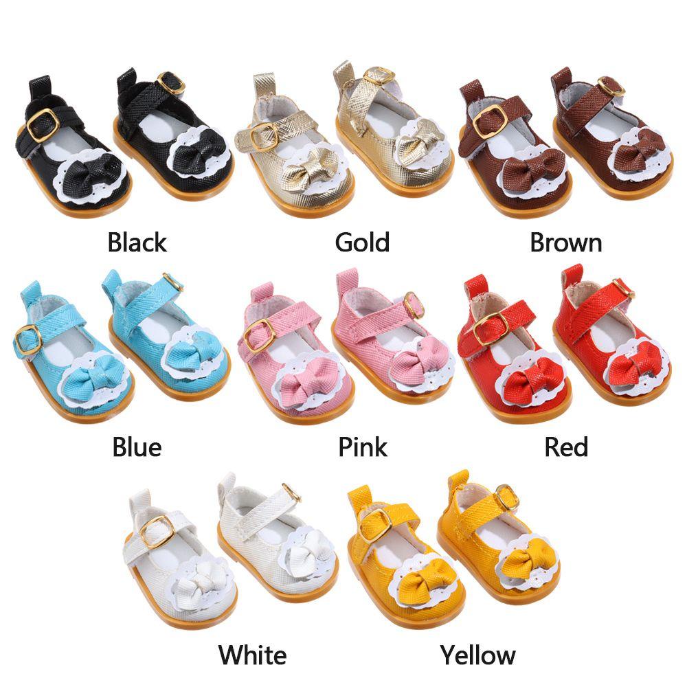 Giày Búp Bê Da Mini Đính Nơ Thủ Công Dễ Thương Cho Bé Gái