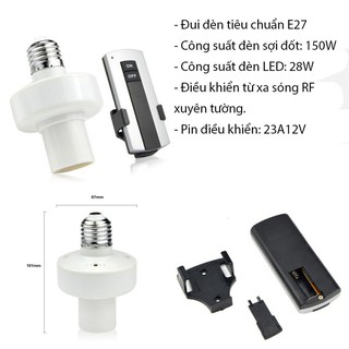 [SALE 10%] Đui đèn điều khiển từ xa E27
