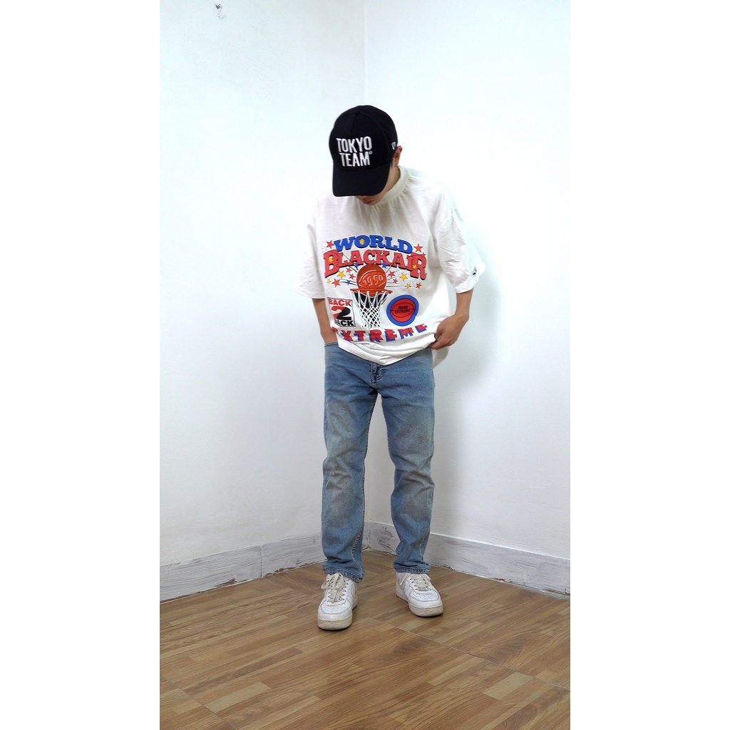 Áo thun bóng rổ vintage unisex Blackair