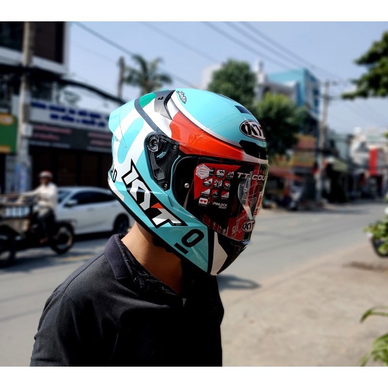 Mũ bảo hiểm fullface KYT TT Course size M L XL chính hãng tem Leopard