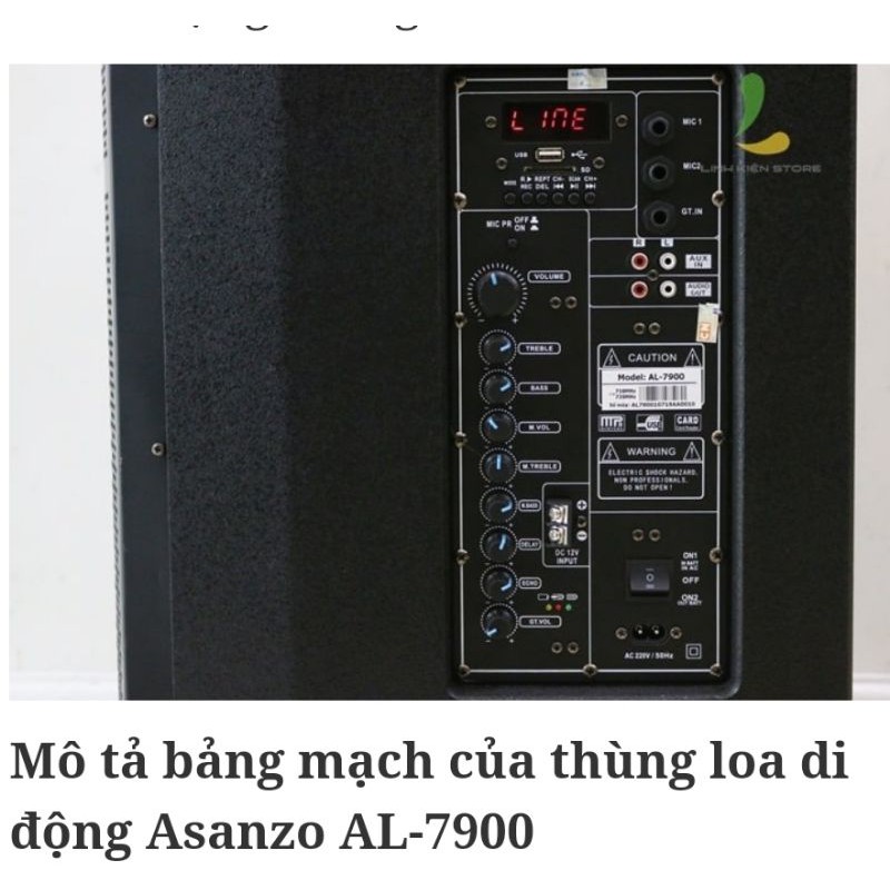 Mạch loa kéo Asanzo AL7500A AL 79000 tháo loa hát tốt