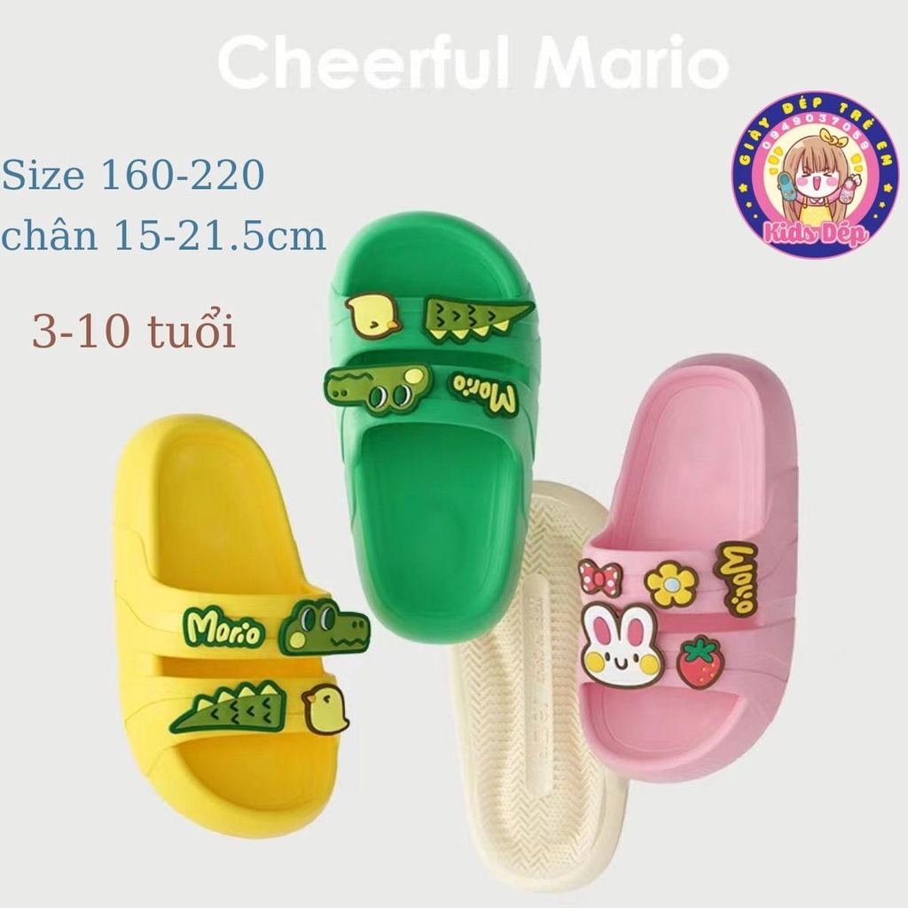 Dép quai ngang CHEERFUL MARIO HJ-6601 cho bé trai bé gái 3-10 tuổi