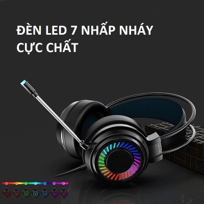 Tai nghe chơi game leo rank, có led, chùm tai, có mic đàm thoại