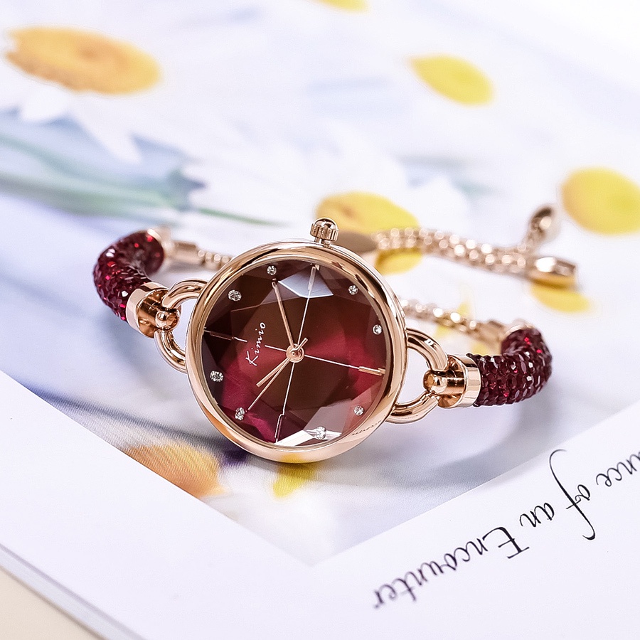 Đồng hồ nữ KIMIO 6328 thạch anh pha lê giả kim cương cực đẹp (Tặng kèm pin + bảo hành 12 tháng)