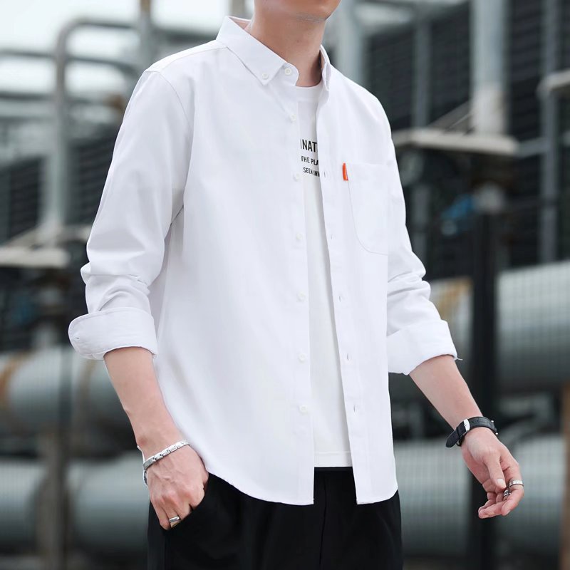 Áo Sơ Mi Nam Tay Dài Màu Trơn Phong Cách Doanh Nhân 6 Màu Sắc Lựa Chọn m-5xl