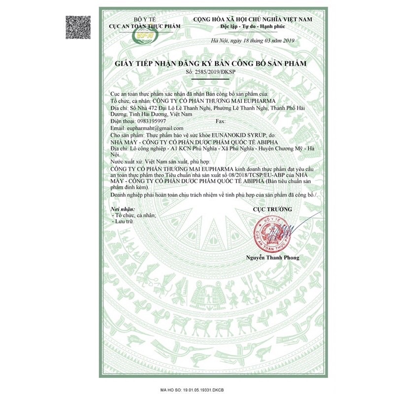 Canxi EUNANOKID SYRUP BỔ SUNG CAXI CHO BÉ TRÊN 6 THÁNG- trẻ biếng ăn- hấp thu kém