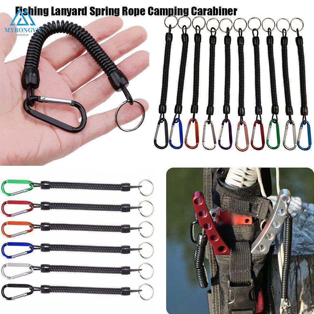 MYRONGOODS High quality Portable Fishing Lanyards Plastic Retractable Tether Outdoor Hiking Camping Secure Lock Tackle