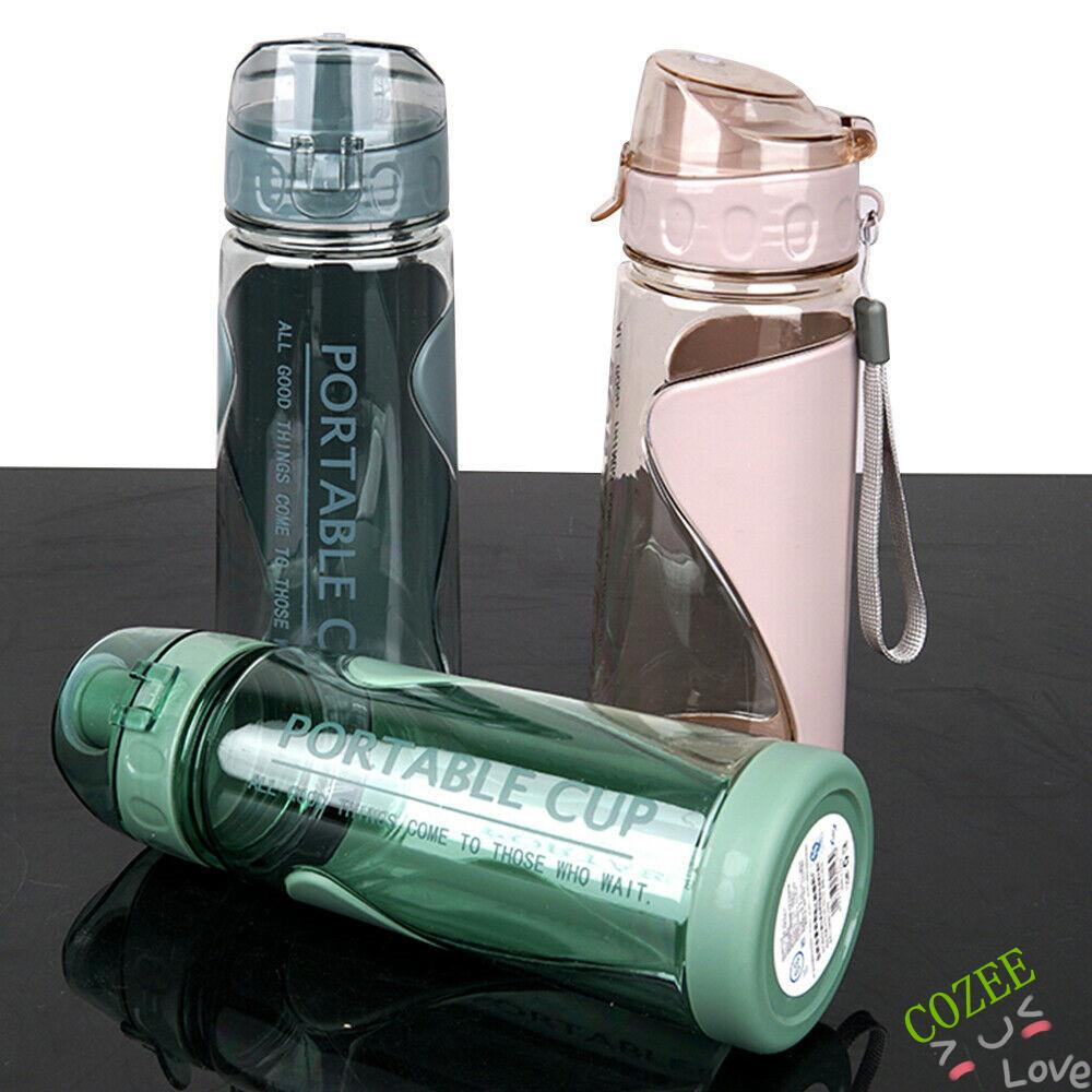 Bình nước thể thao bằng nhựa trong suốt chống rò rỉ nhiều màu tùy chọn 500ml