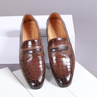 Giày lười benny loafer nam chất liệu da bò nappa cao cấp giả vân cá sấu sang trọng VTL11 DOLOMen - Bảo Hành 6 Tháng