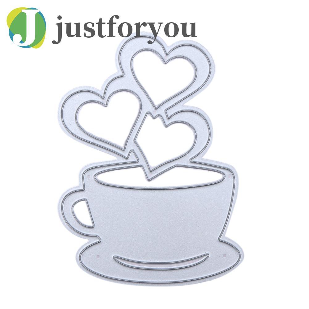 Justforyou2 Love Heart Coffee DIY Metal Scrapbook Craft Embroidery Cutting Die Stencils