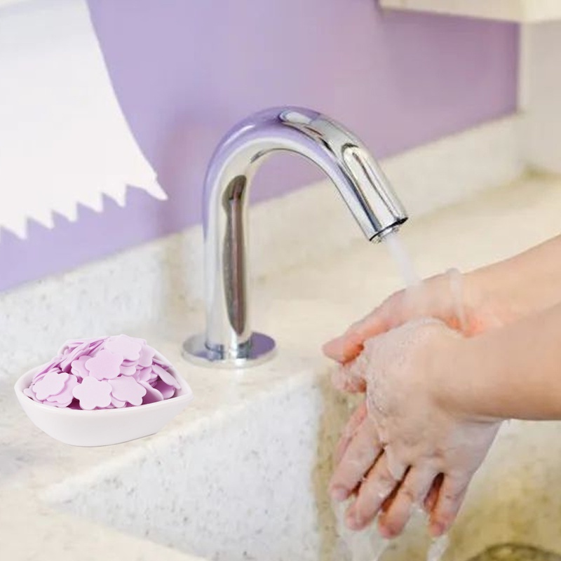 Hộp 1000 xà phòng giấy thiết kế kiểu hoa mini tiện lợi dùng một lần