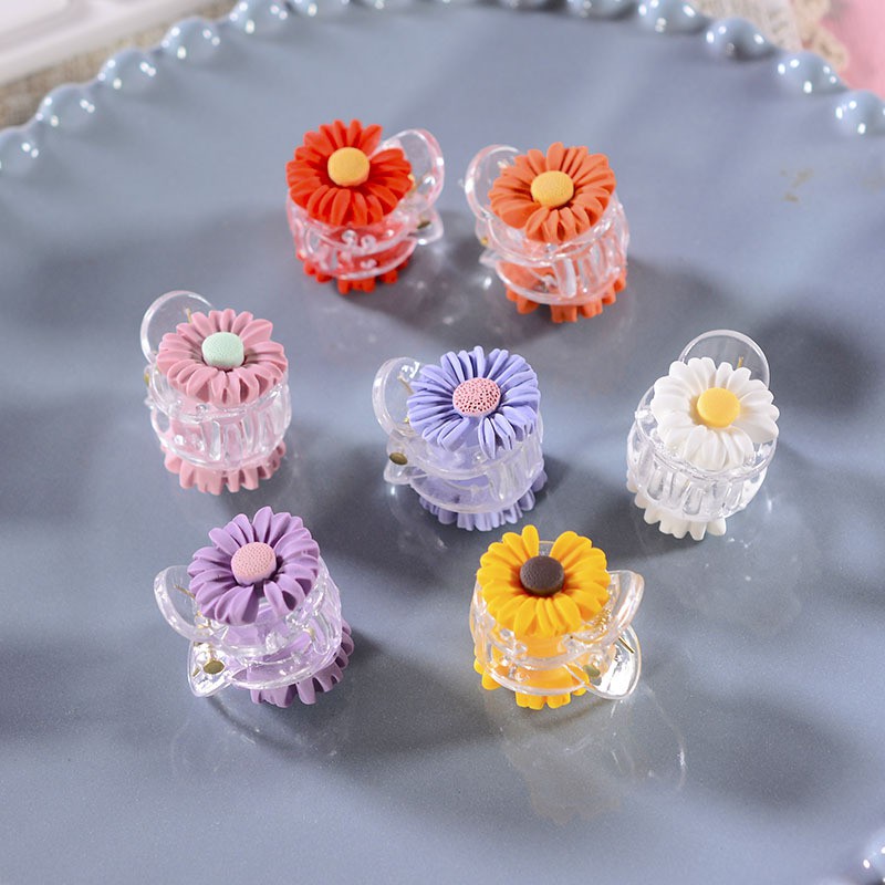 GẤP TÓC 6 RĂNG MINI TRONG, KẸP NỮA TÓC CHO BẠN GÁI HÌNH HOA CÚC CUTE