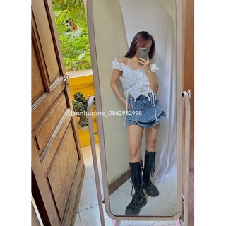 (sẵn) Áo crotop rút dây siêu dê thương (ảnh shop chụp)