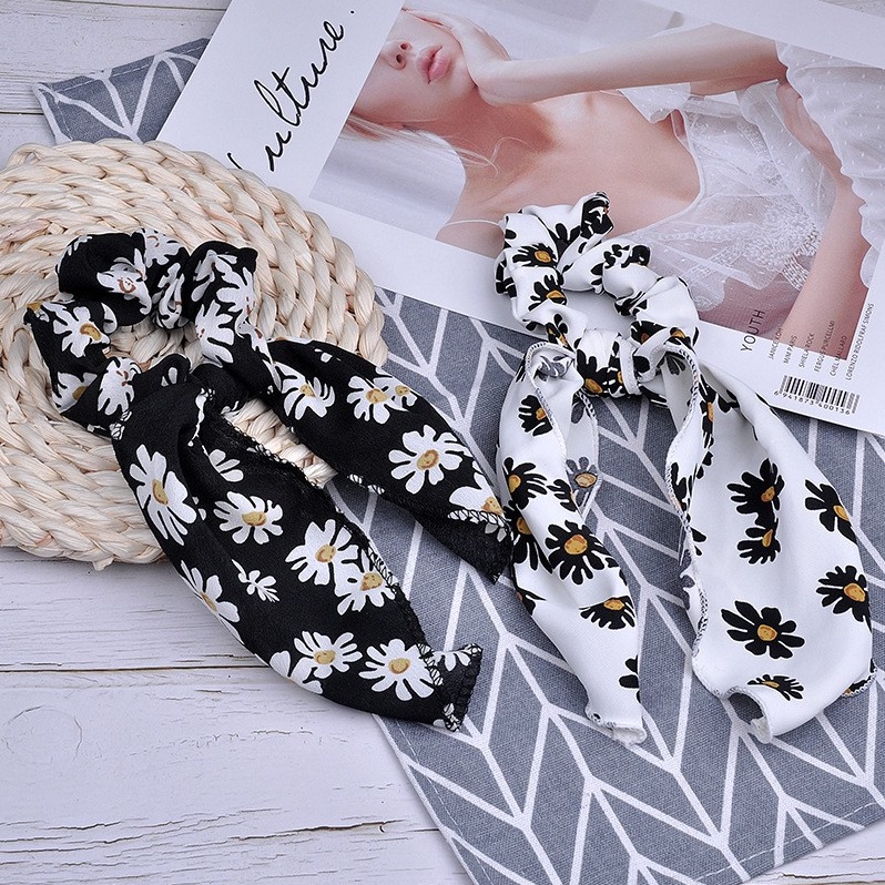 Buộc tóc nơ hoa cúc hàn quốc cột tóc nữ dễ thương