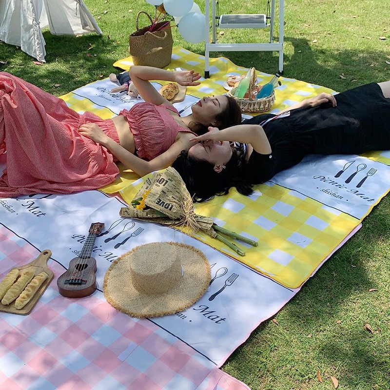 [Họa Tiết Đẹp] Bạt/Thảm Trải cắm trại, đi phượt, picnic bằng vải Oxford chống thấm gấp gọn có quai xách cao cấp. | BigBuy360 - bigbuy360.vn