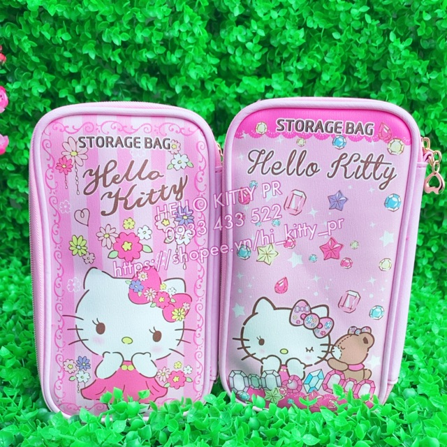 Túi đựng thẻ ATM - hộ chiếu Hello Kitty có dây đeo tay