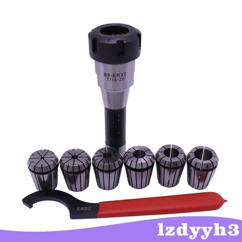 [giá giới hạn] igh Accuracy R8-ER32 Collet Holder Milling Cutter Tool + 1Pcs Hook Wrench