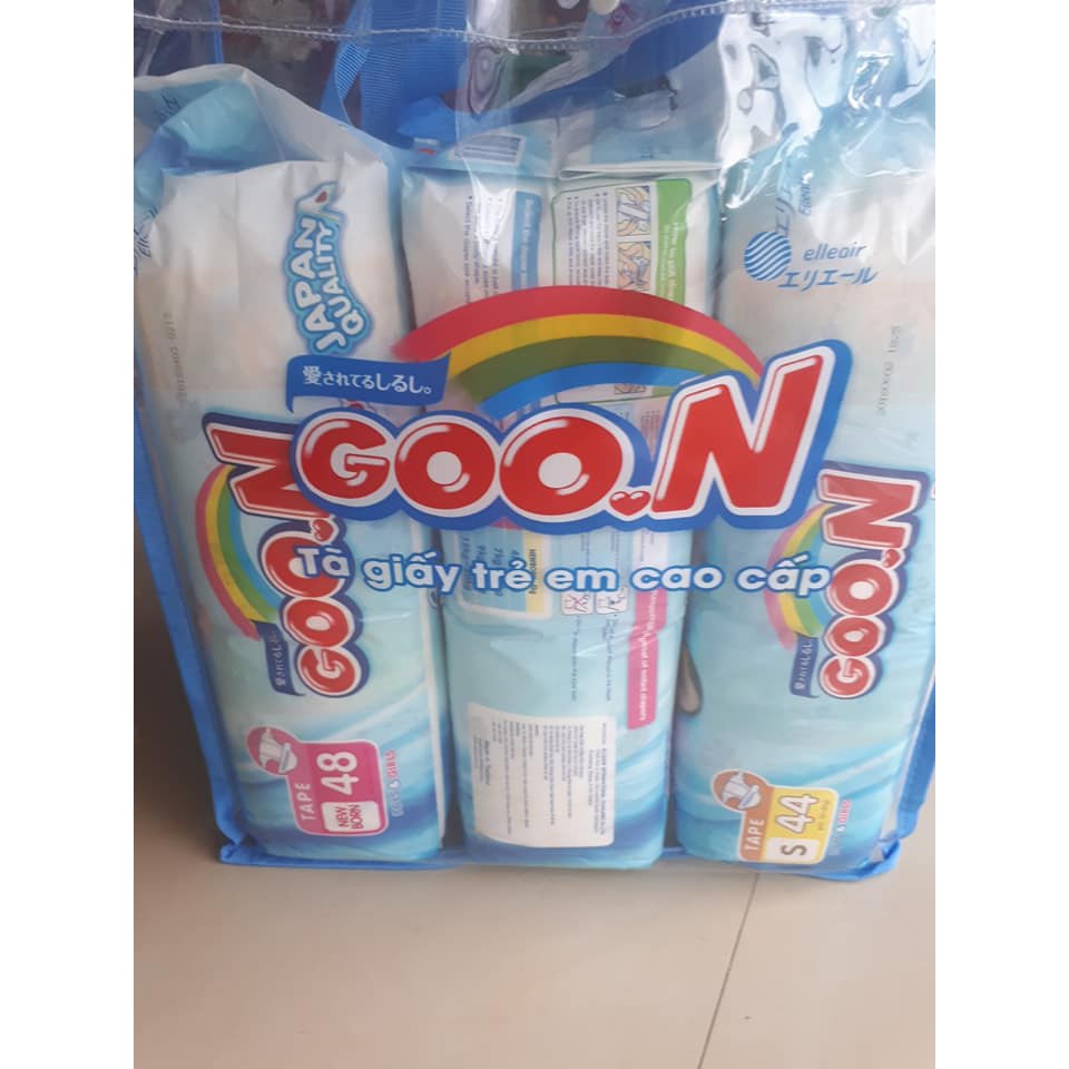 Combo 3 bịch bỉm goon slim bịch trung tã dán size newborn 48, S44