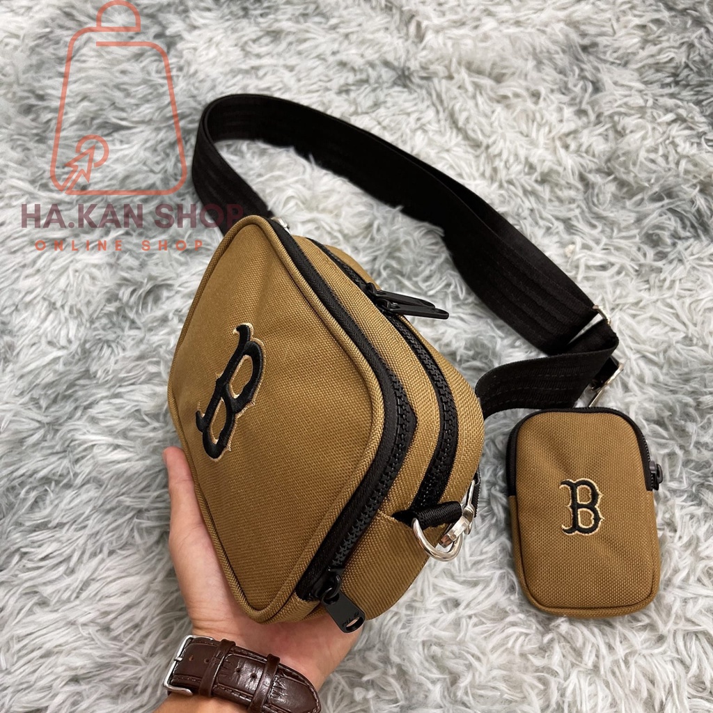 💞Túi Đeo Chéo MLB MONOGRAM JACQUARD MINI CROSSBODY BAG BROWN KÍCH THƯỚC 18CM×15CM×11.5CM