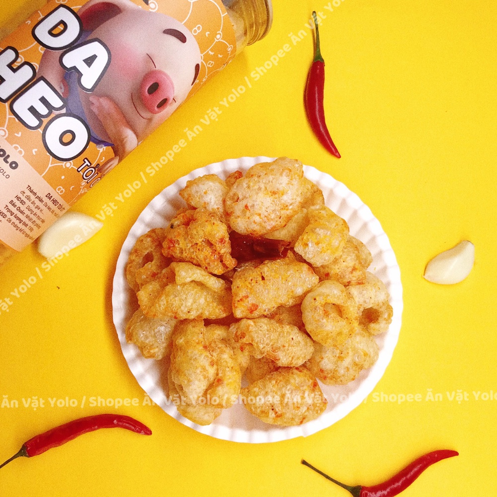 Da heo tỏi ớt hộp 150g - Yolo đồ ăn vặt Hà Nội vừa ngon vừa rẻ