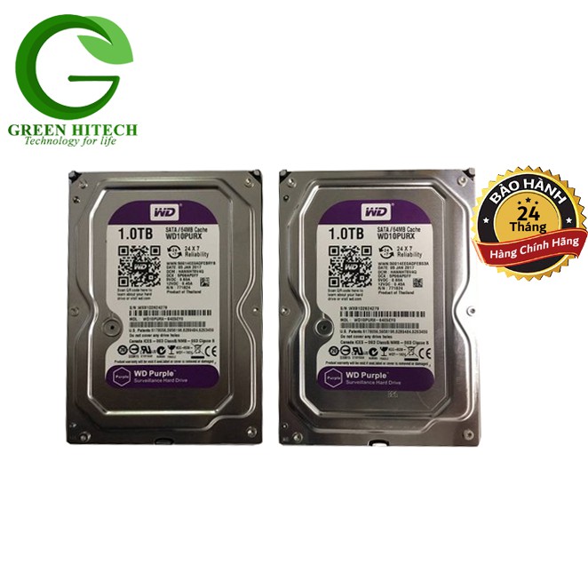 Ổ cứng Camera HDD 1TB Western Digital Tím Chính Hãng - BH 2 năm - 1 đổi 1