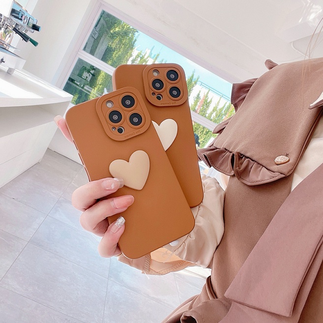 Huawei Nova 7 SE Mate 30 P40 P30 Y9S Xiaomi Mi 11 10T Lite Pro Redmi note 9T 10 5G Brown with Love Tpu Shockproof Soft Phone Case