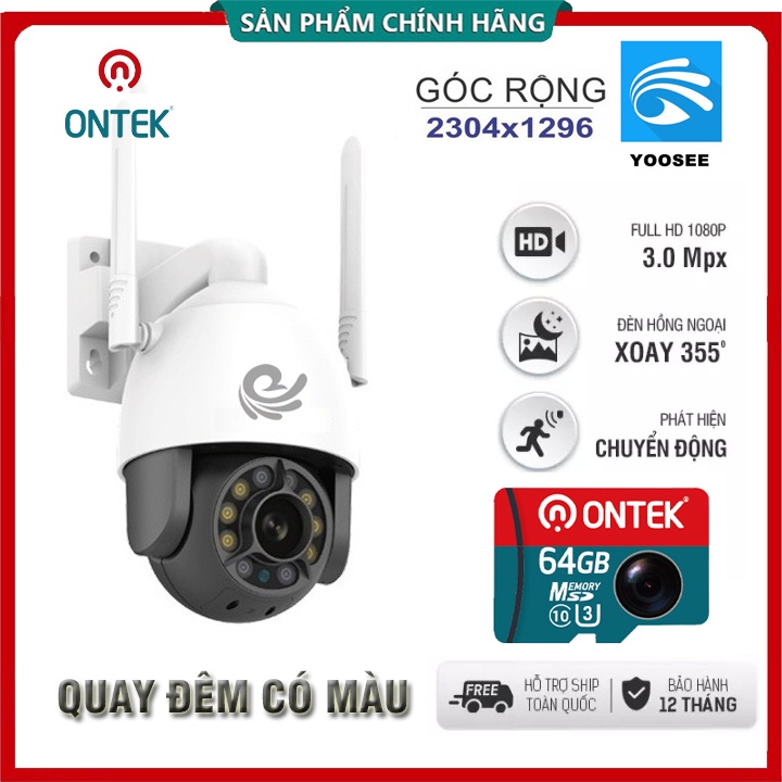 [MẪU MỚI] Camera Yoosee ngoài trời chống nước PTZ 3.0 1080P có màu ban đêm