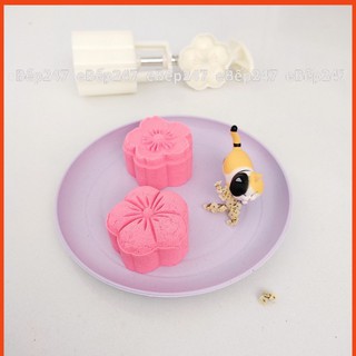 Khuôn bánh trung thu 2 Hoa Đào 5 cánh 50g cao cấp, mẫu mới 2021 - eBếp247
