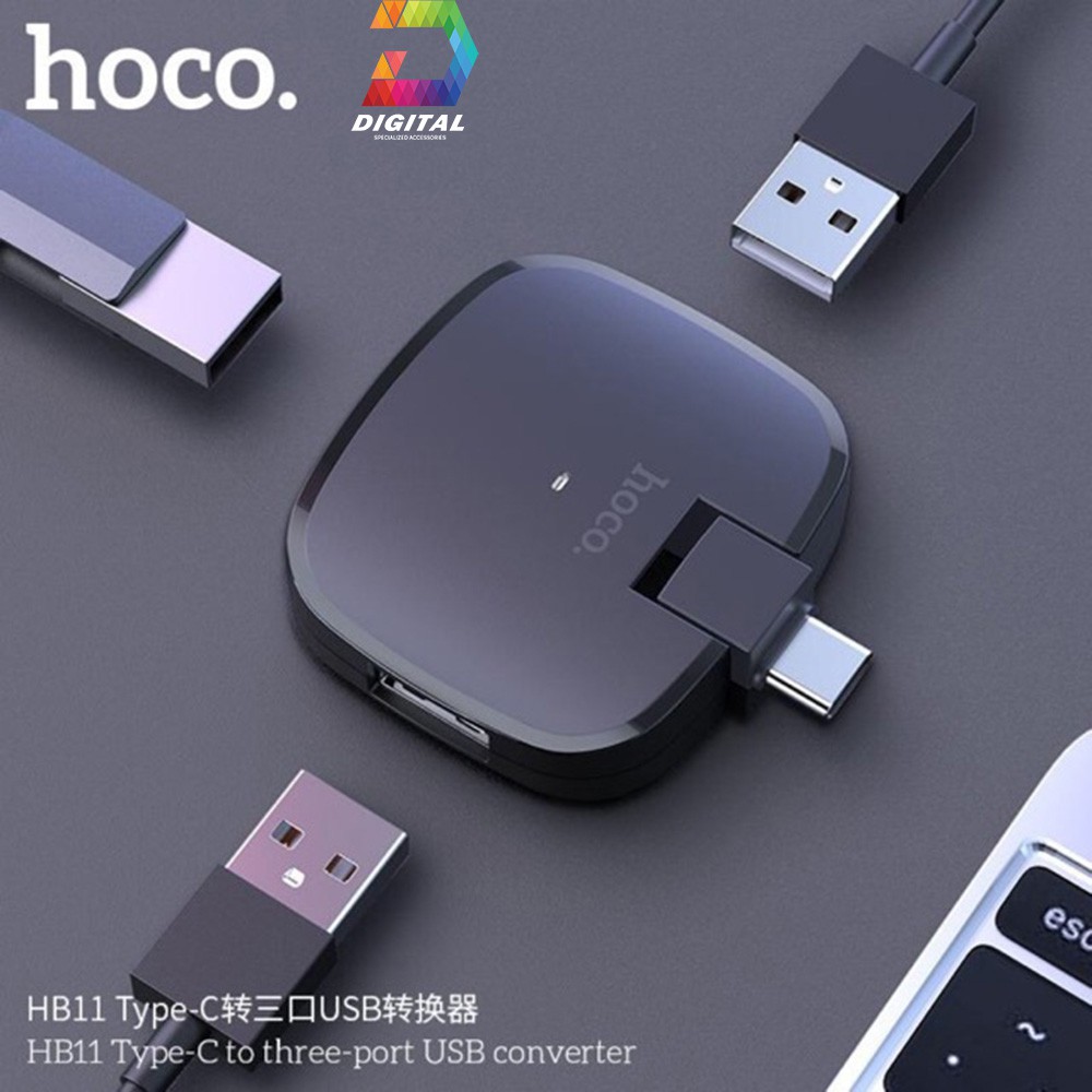 Hub Hoco HB11 Chuyển Cổng Type C Ra USB Chính Hãng