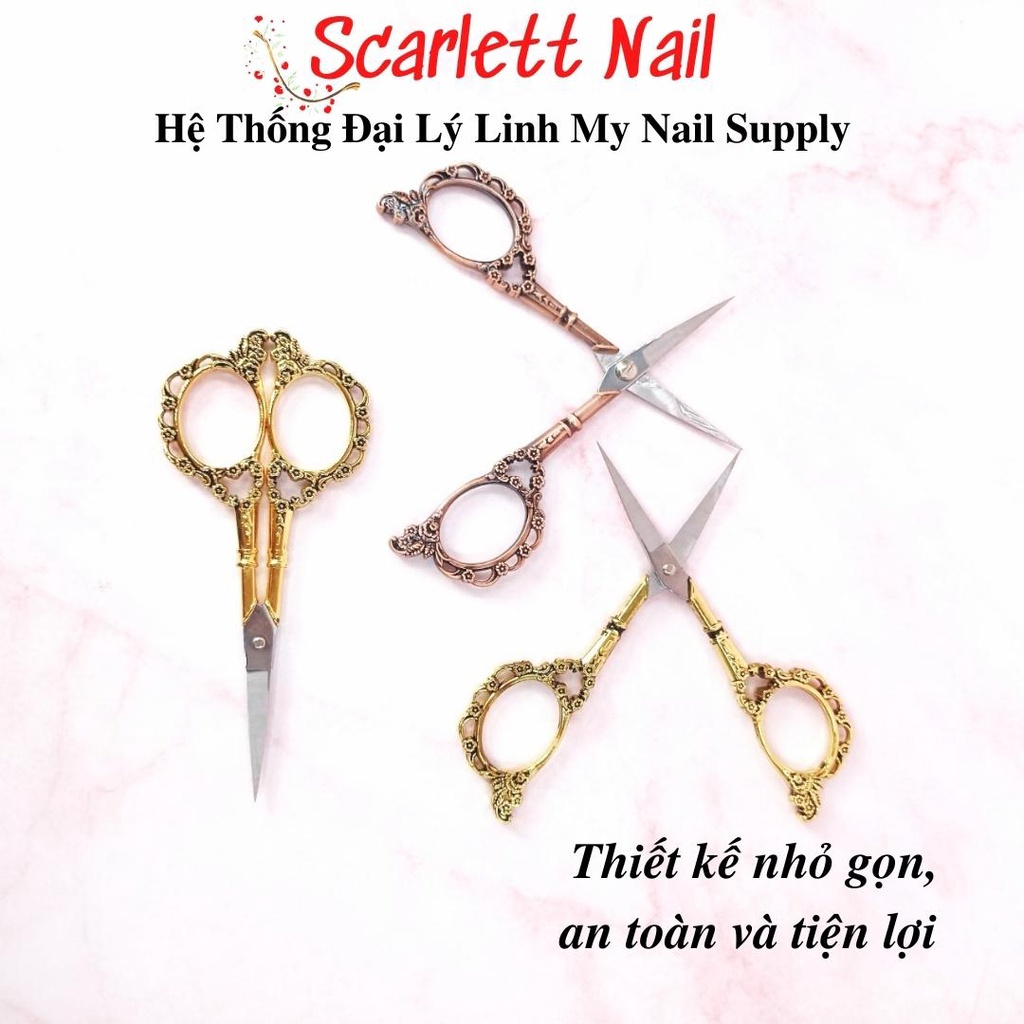 Kéo Cắt Tạo Phom Móng Giả Hoa Văn Hoàng Cung Sang Trọng