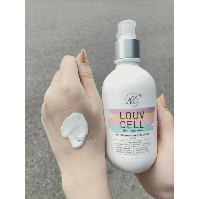 Kem dưỡng trắng da Louvcell Crystal Whitening Body Lotion chính hãng 250ml