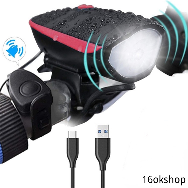 Bộ Còi + Đèn Led + Chuông Gắn Xe Đạp Leo Núi Tiện Dụng